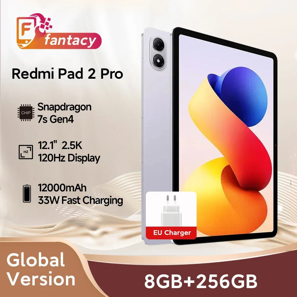 Xiaomi Redmi Pad 2 Pro Global Version Snapdragon 7s Gen 4 12.1" 2.5K Crystal clear Display 33W Fast Charging 12000mAh Battery