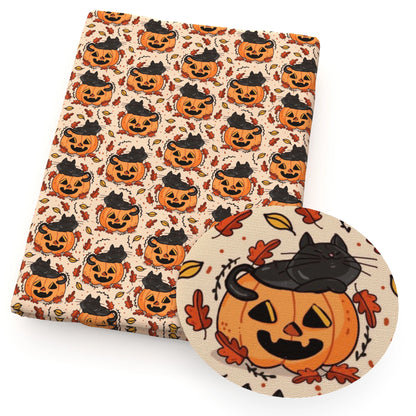 50*145cm Pumpkin Fall Autumn PolyesterCotton Fabrics By half Meter Flowers Maple Leaf Sewing Cloth Dress DIY Crafts Home Textile