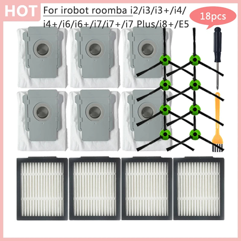 E5 E6 E7 Filter Dust Bag For irobot roomba i2 i3 i3+ i4 i4+ i6 i6+ i7 i7+ i7 Plus i8+ Replacement Main Side Brush Vacuum cleaner