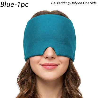 Single‑Sided Gel Ice Headache Relief Hat, Cold Compression Eye Mask, Reusable Portable Cooling Cap for Migraine Pain Home Use