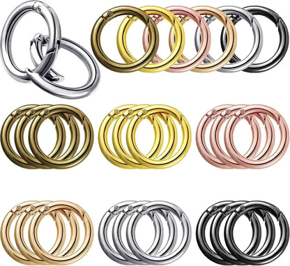10/50pcs Metal O Ring Spring Clasps for DIY Jewelry Openable Round Carabiner Keychain Bag Clips Hook Dog Chain Buckles Connector