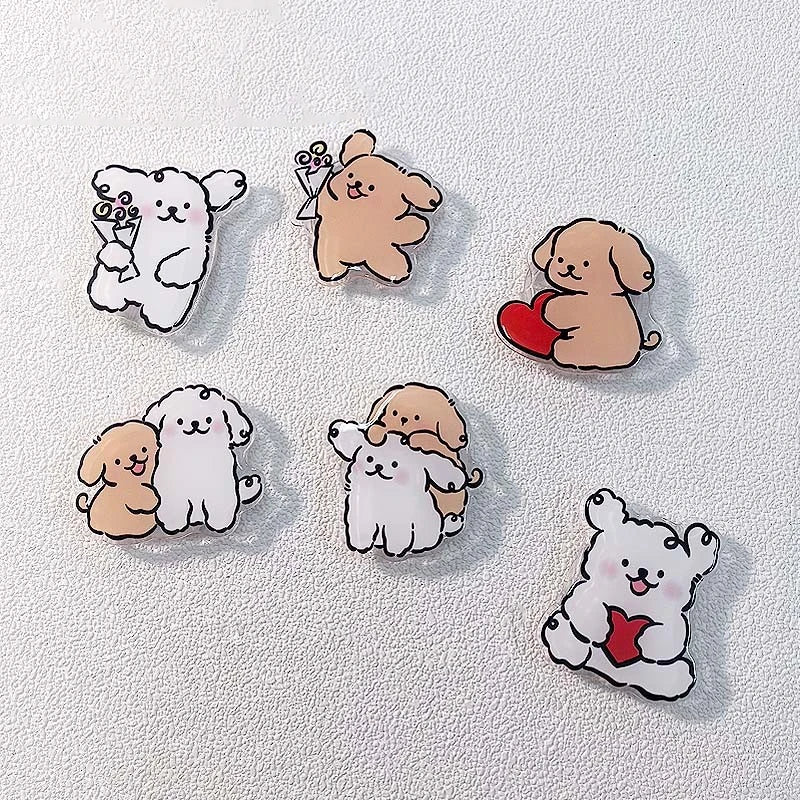 Korean Cute Cartoon Puppy Grip Tok Phone Holder Stand Griptok For iPhone 12 7 Samsung Universal Phone Accessories Finger Bracket