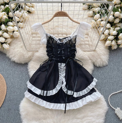Woman Plus Size Sexy V-Neck Strap Dress Lace Trim Slim Short Dress Women Fashion Comfortable Dress Party Hotsweet