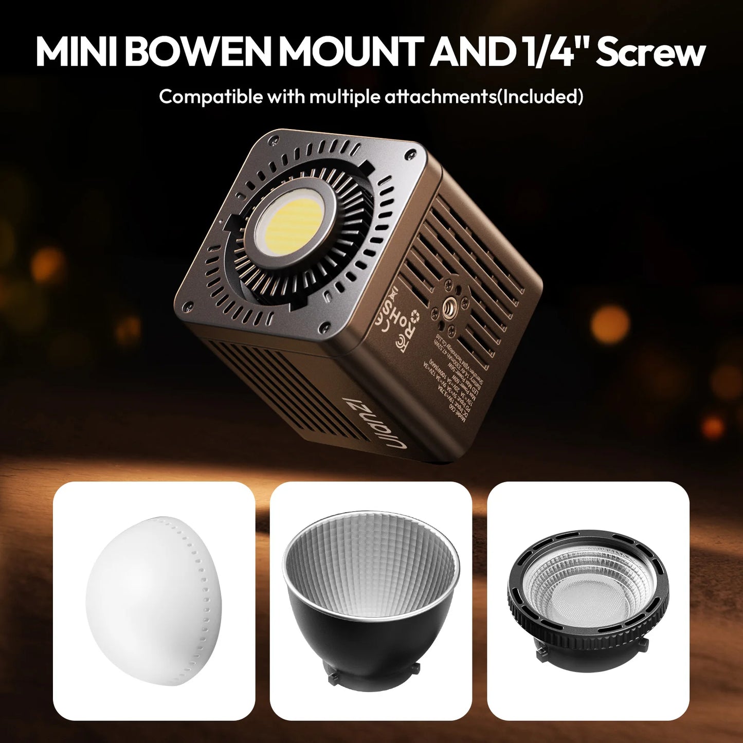 Ulanzi C60 60W COB Video Light Bi-Color Led Light 2500-6500K 3300mAh Mini Bowens Mount for Photography Studio Lighting Live Vlog