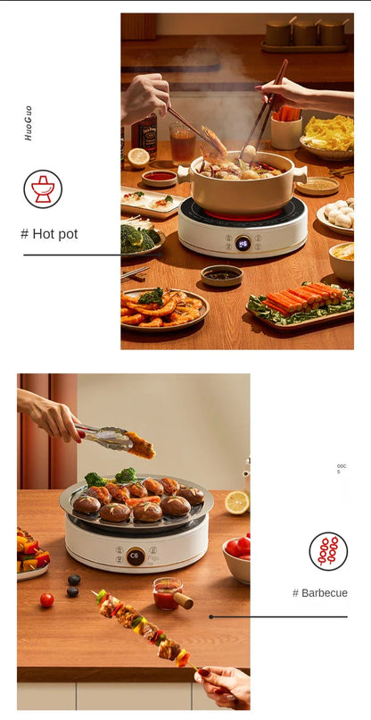 New Electric Ceramic Stove Home Mini Tea Cooker 2000W High Power Induction Cooktop Round Induction Cooker Kitchen Appliances 인덕션