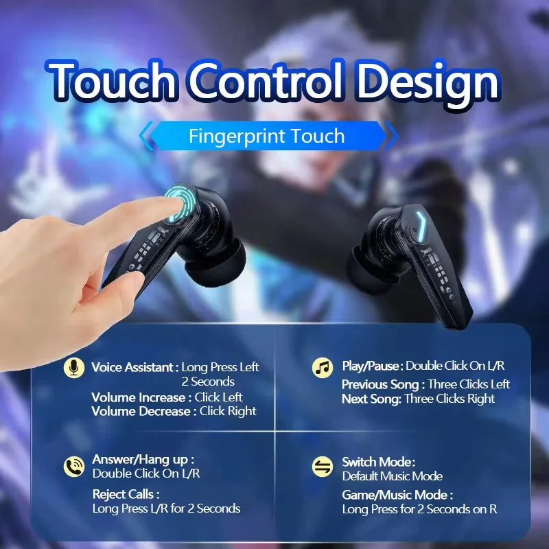 Choice Lenovo GM2 Pro TWS Bluetooth Headphones Long Endurance With Low Latency Headphones Smart Touch With HIFI Sound Earbuds