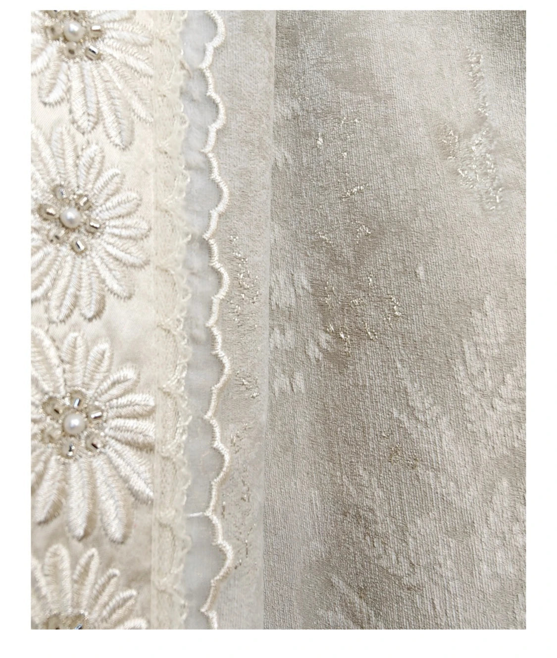 French Retro Style High-end Luxury Romantic Jacquard Chenille Lace Blackout Curtain Bedroom Door Screen Shutter Home Decor