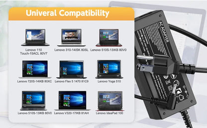65W Laptop Charger for Lenovo Flex 5 4 6 11 14 15 Ideapad 3 5 110   130s 310 320 330 330s 510 520 530s 710s Adapte Power Supply