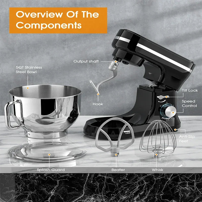 Powerful Stand Mixer Electric Blender Desktop Egg Whisk 1000w 8+P Speed Food Processor Multifunctional Kitchen Mixer with Bowl