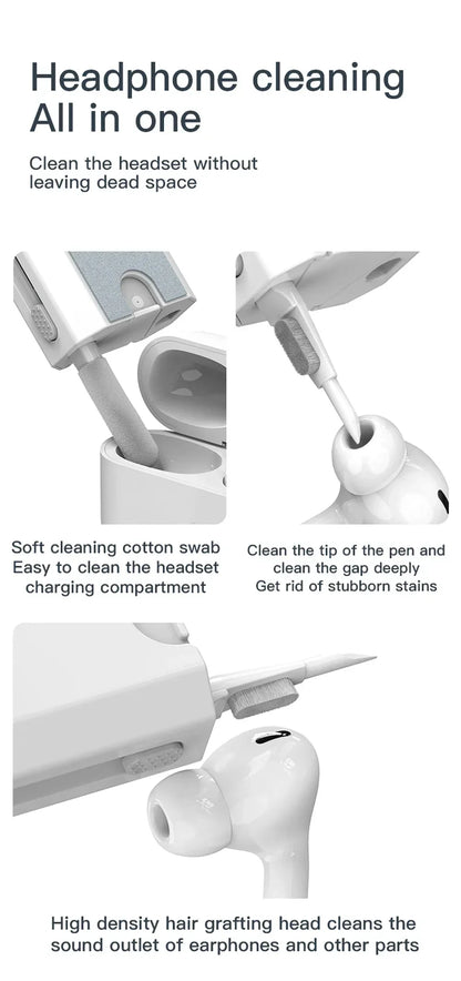 Keyboard Cleaning Kit 8 In 1 Laptop PC Cleaner With Keycap Puller Multifunctional Keyboard Brush Cleaning Set For Camera