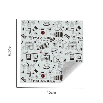 Protective Wrap Soft Cleaning Cloth for Camera Lens Tablet Dustproof Self Adhesive Lens Wrapping Foldable Cloth Camera Bag