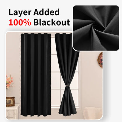 1pc Modern Solid Colour 100% Blackout Curtain, Velcro Curtains for Living Room, Bedroom, Kitchen, Home Decor, Window Curtains