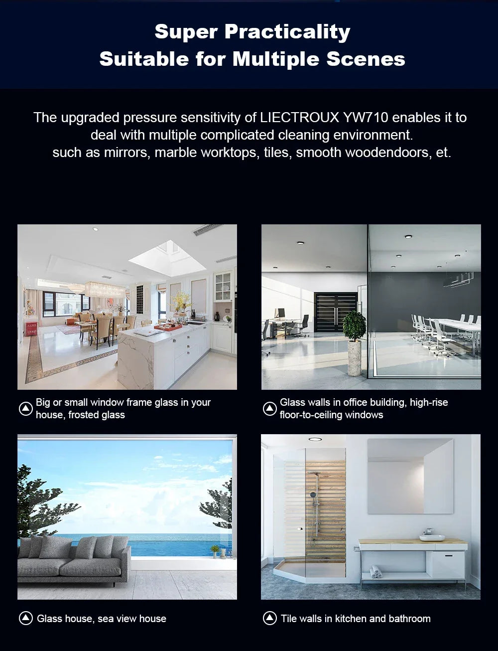   (promo code: AEEU03 )Liectroux YW710 Robot Window Cleaner,Double Water Spray,Strong Vacuum,Home Floor Wall Window Cleaning Robot,App&Remote Control