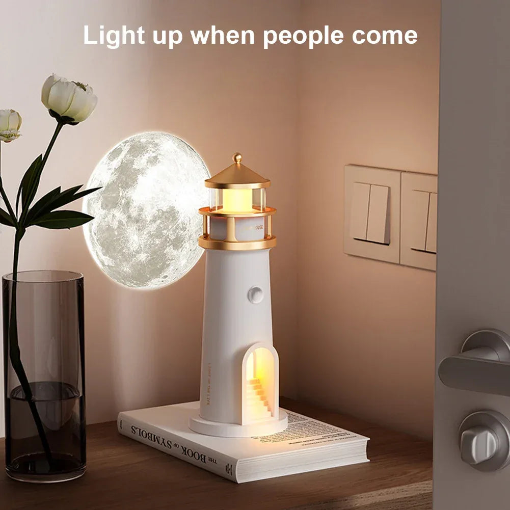 Lighthouse Projection Light Beacon Projector Light Decorative Creative Desktop Light Multi-Function for Living Room Bedroom