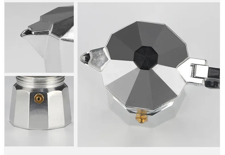 150 300 600 Aluminum Moka Pot with Electric Burner Stove Top Coffee Maker Espresso Percolator Mocha Kettle Heater Home Household