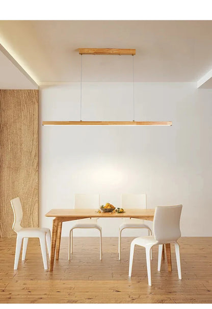 Modern Hanging Chandelier For Dining Room Kitchen Shop Long Table Wooden Chandelier Pendent Lamp Minimalist Design Led Lighting