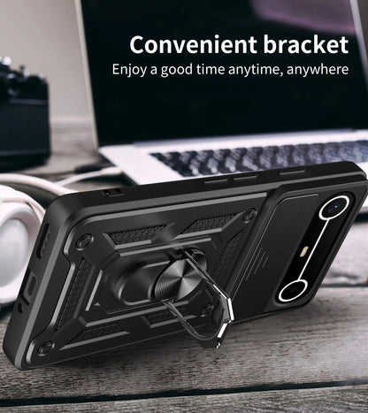 Slide Camera Cover for Tecno Spark Slim 4G Pova Slim 5G Case Ring Kickstand Holder Full Protective Shockproof Phone Capa Funda