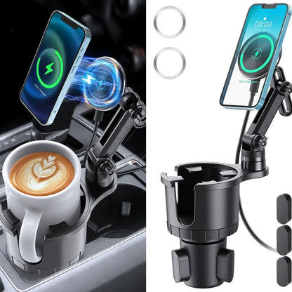 Car phone holder, multifunctional car cup holder suction, mobile phone navigation holder, magnetic wireless charger