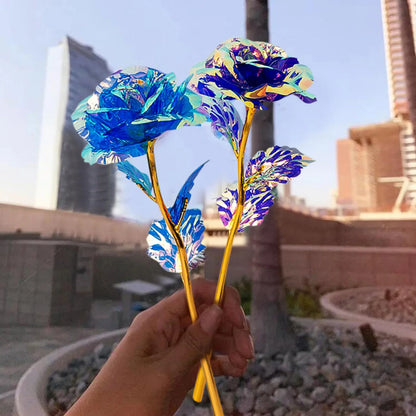 5-50PCS Simulation Artificial Rose Flower Diy Foil Plated Rose Lasts Forever Love Wedding Decor Roses Valentine's Day Gift