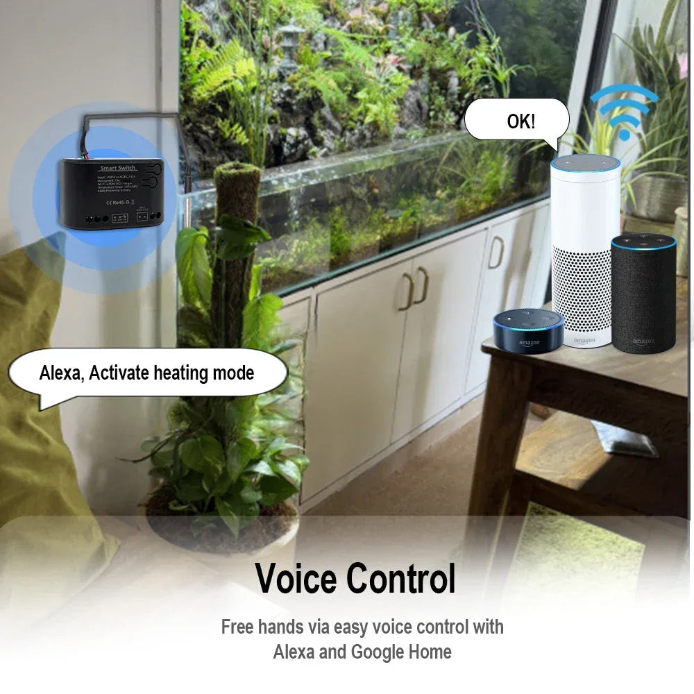Dry Contact WIFI Tuya Smart Temperature Switch Controller Thermostat Sensor Passive Relay RF Receiver Work for Alexa Google Home