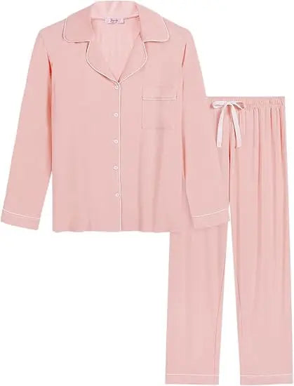 Joyaria Pajama Sets Women Long Sleeve Sleepwear Button Down Pj Pants Set Soft Bamboo Female Night Suit PJS Women Pyjamas Femmes