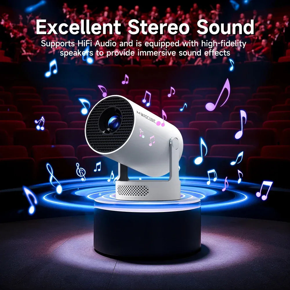 Magcubic HY300 Pro+ Android14 Projector 8000 Lumens 720P Outdoor Portable Movie Home with 5W Speaker WiFi6 BT5.4 Upgrated HY300