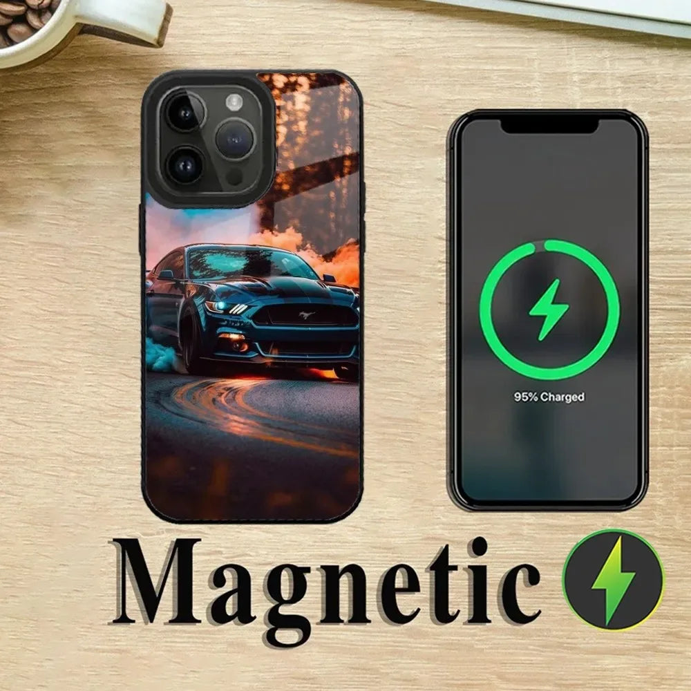 F-Fords Car M-Mustang Phone Case For iPhone 16,15,14,13,12,11,Plus,Pro,Max Mini Magsafe Magnetic Wireless Charging