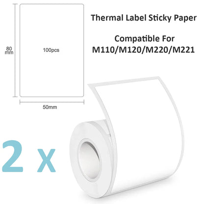 Durable 50x80mm Circle Thermal Paper - Phomemo M110 Printer Compatible Stickers