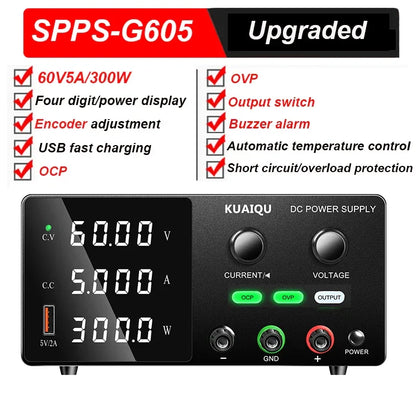 KUAIQU High Precision 30V10A Adjustable DC Stabilized Power Supply, Laboratory Specific Digital Display Power Supply, Aging Test