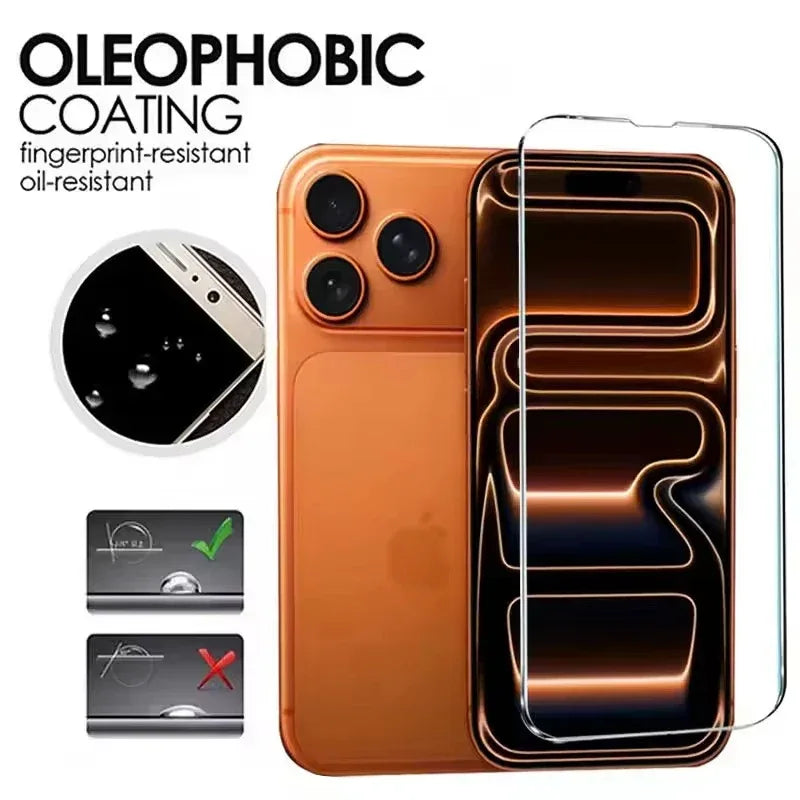 5pcs Tempered Glass For iphone 17 Pro Max Air 16 16e 15 14 13 12 11 6 7 8 Plus Mini X Xr Xs Max Protective Glass For iPhone 17