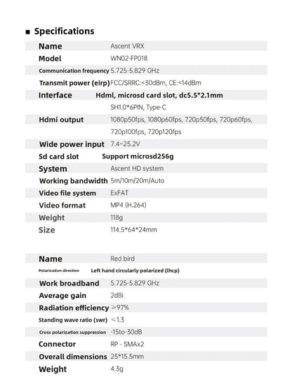 2026 Edward original factory packaging  Walksnail Ascent VRX high definition digital FPV receiver hDMI output 1080P picture