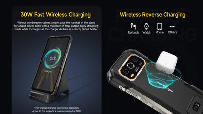 Ulefone Armor 27 Pro 5G Rugged Phone 10600mAh Smartphone 50MP Camera 64MP Night Android 15 Up to 24GB+256GB NFC Waterproof Phone
