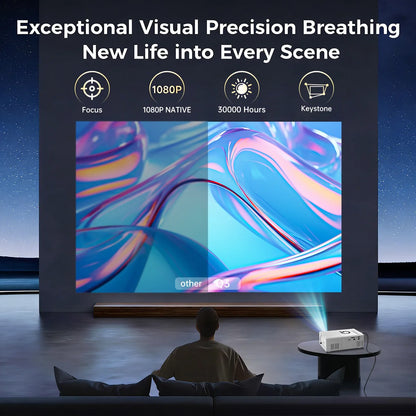 Mini Portable LED Projector | Home Theater & Outdoor Cinema Supports 4K