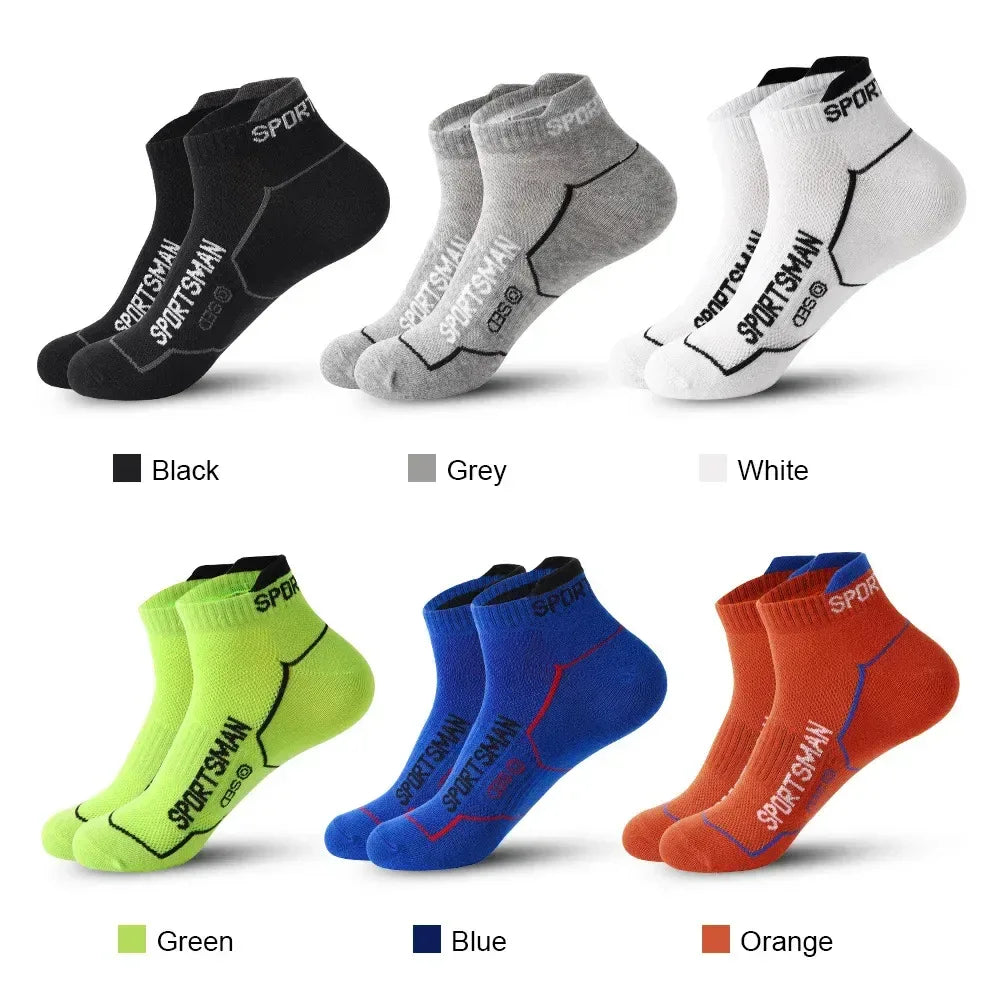 5 Pairs Men's Short Socks Sweat Absorbent and Odorous Basketball Running Sports Socks Breathable Mesh Men's Socks