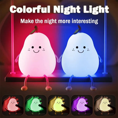 Cute Axolotl Night Light Silicone Nursery Sleeping Lamp Touch Control Nightlights USB Rechargeable Table Lamp for Baby Child