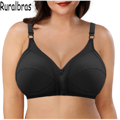Ruralbras Sexy Full Cup C D E F G Bras For Women Push Up Seamless Comfortable Cotton Lingerie TOP Big Bust 36-52 Lace Undearwear