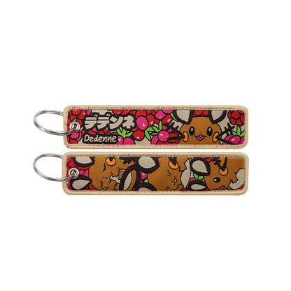 Kawaii Japanese Elf Anime Embroidery Key Fobs Key Tag Motorcycles Cars Backpack Chaveiro Keychain Fashion Keyring Friends Gifts