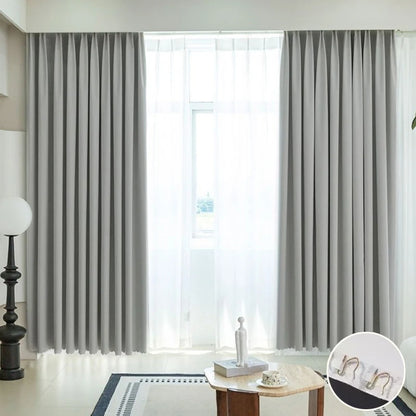 1PC 100% Blackout Curtain solid color High Shading Privacy Coated Insulated Lining Bedroom Living Room Partition Privacy Curtain