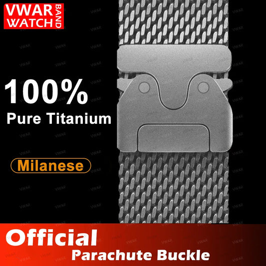 100% Titanium Band for Apple Watch Ultra 3/2 49mm Series 11 10 9 8 7 6 SE 3 Natural Titanium Milanese Loop Strap for iWatch 46mm