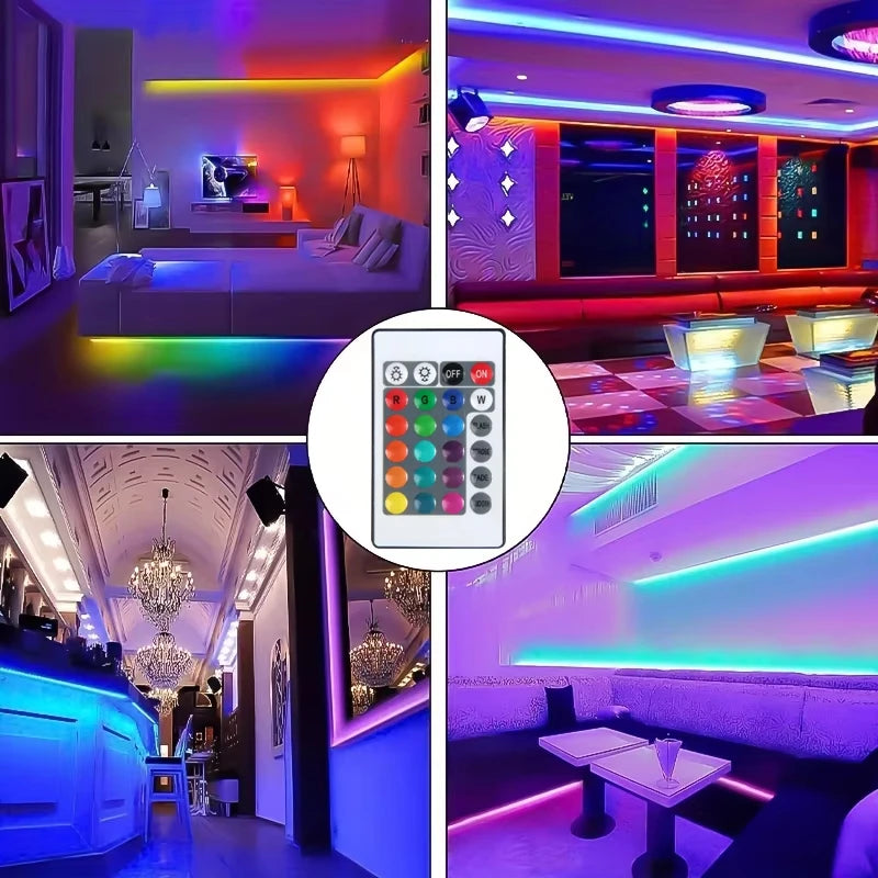 LED USB Strip Light Color Changing 5050 RGB LED Flexible Lights with 24 Keys for Children Gaming Room Home Party TV Backlight