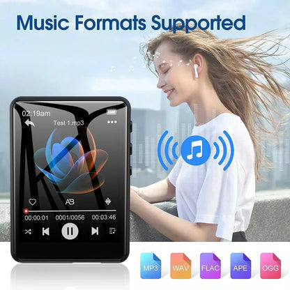 MP3 Player Bluetooth 5.4 Built-in Speaker Hi-Fi Music Player 2.4 Inch Touch Screen MP3 Walkman Video FM Radio Recording Camera