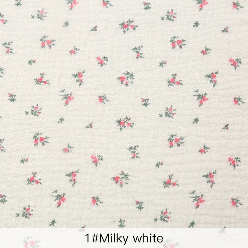 Soft Heart Print Cotton Sewing Fabric Crepe Double Layer Gauze Cloth Valentine's Day Diy Towel Material YHW300530