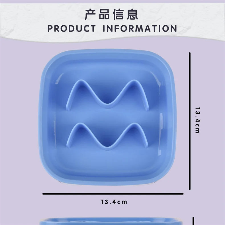 Pet Supplies Color Slow Feeder Cat Bowl Anti-choking Plastic Dog Puzzle Food Bowl, Dog Water Basin For Anxiety Relief