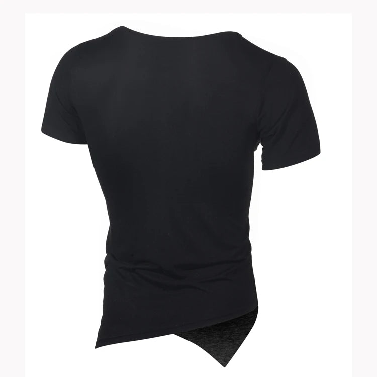 MRMT 2026 Brand New Men's Popular Irregular Short-Sleeved Men's Solid Color All-Match T-Shirt Hip-Hop Hip-Hop Fashion Casual Men