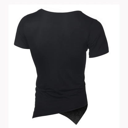 MRMT 2026 Brand New Men's Popular Irregular Short-Sleeved Men's Solid Color All-Match T-Shirt Hip-Hop Hip-Hop Fashion Casual Men