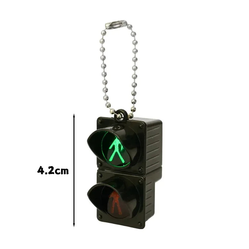Simulation Electronic Traffic Light Keychain Pendant Pedestrian Light LED Light-emitting Toy Kids Cognitive Toy Gift Key Chain