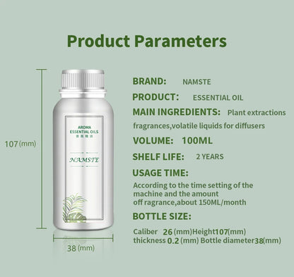 Namste 100ml Perfume Hotel Scented Oils Air Freshener for Car Humidifier Aroma Diffuser Electric Aromatic Oasis Home Fragrance