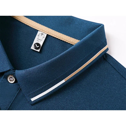 Men's Fitness Casual Sports T-shirt Gym Running Sports Elastic Short-sleeved Polo Shirt Lapel Top Men's Slim Fit T-shirt