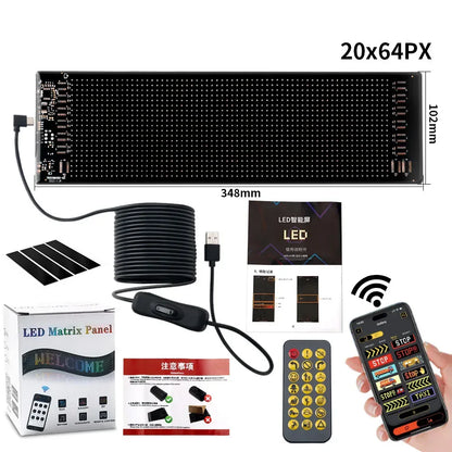 LED Scrolling Advertising Display RGB USB App Bluetooth DIY Devil Eye Overlength Matrix Pixel Panel Pattern Animation Display