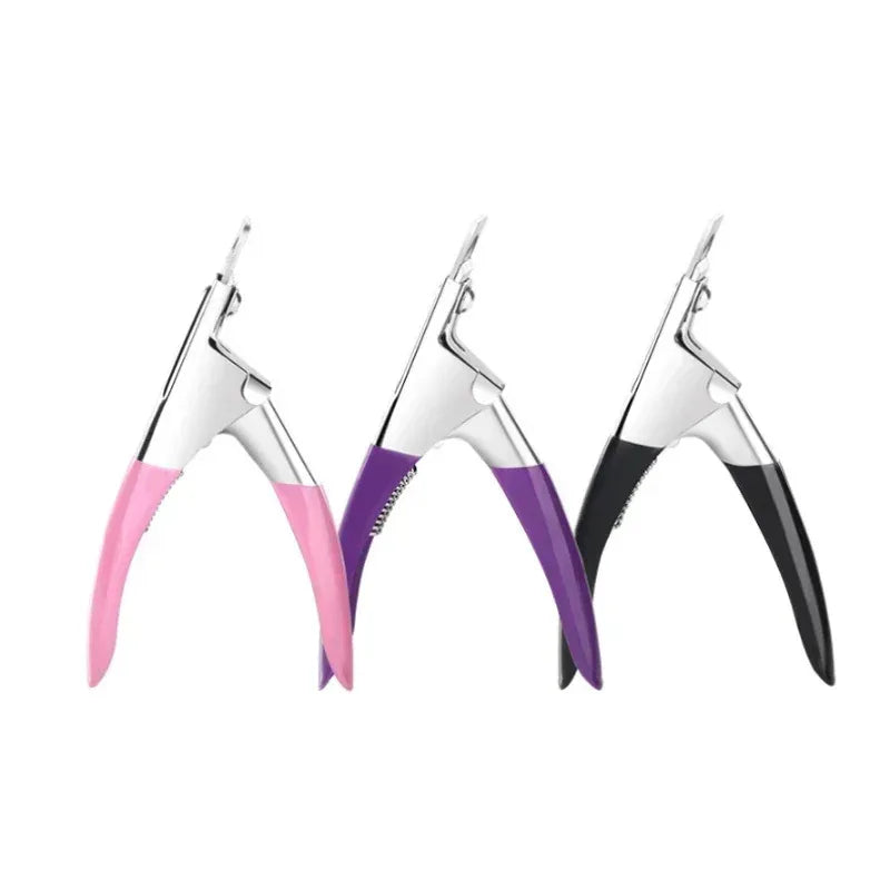 Professional U-Shaped False Nail Cutter, Straight Edge Fake Nail Tip Clipper, Manicure Pliers Nail Capsule Guillotine Tool